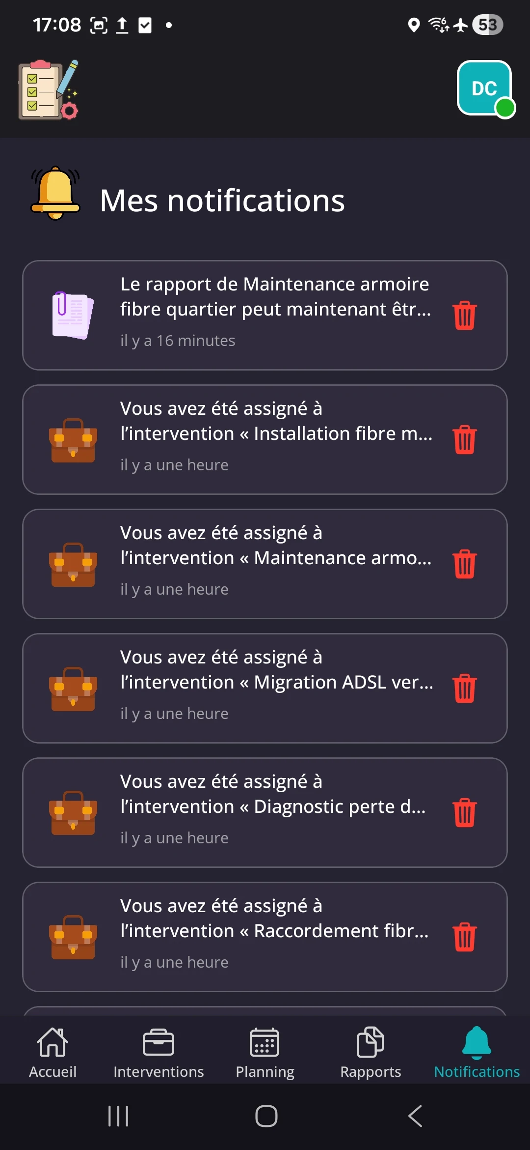 Notifications mobiles