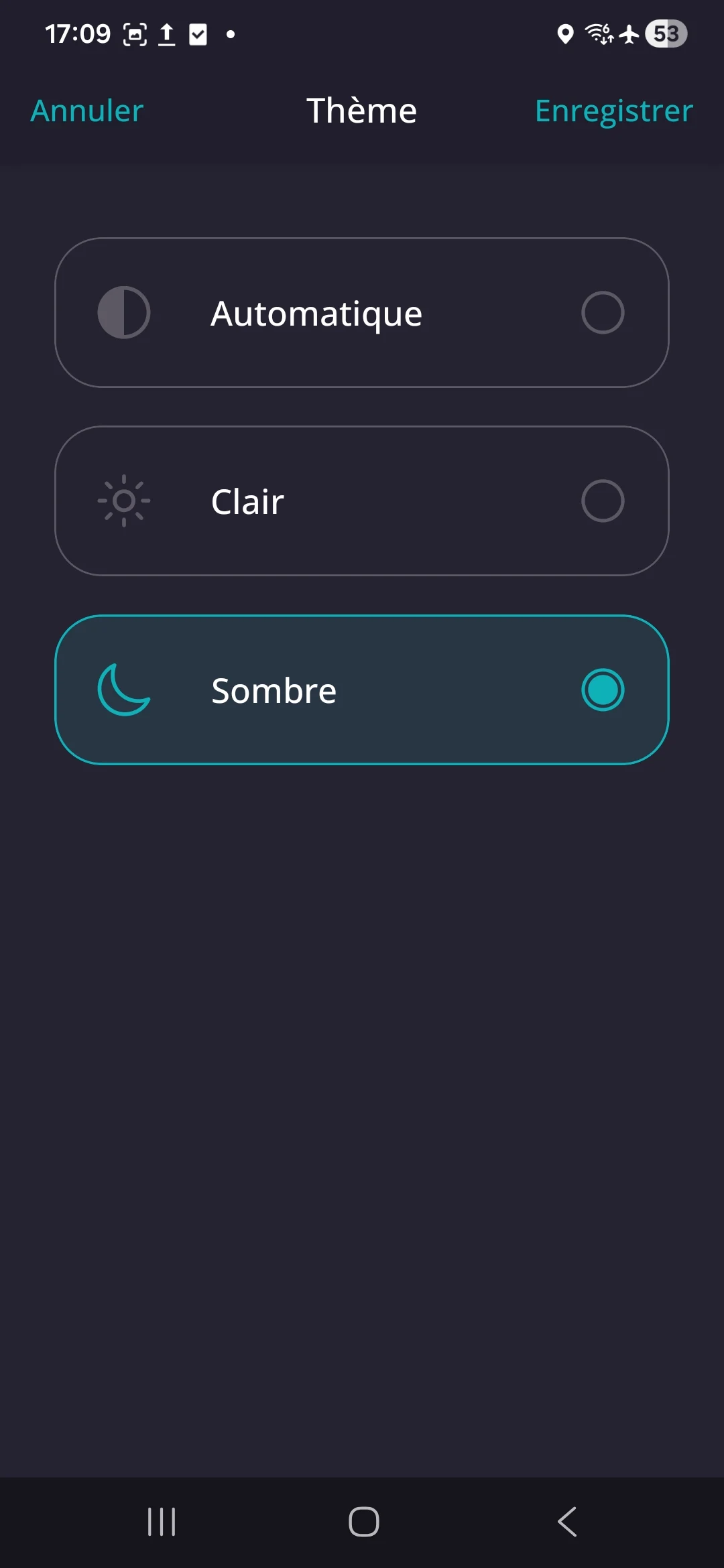 Sélection du thème